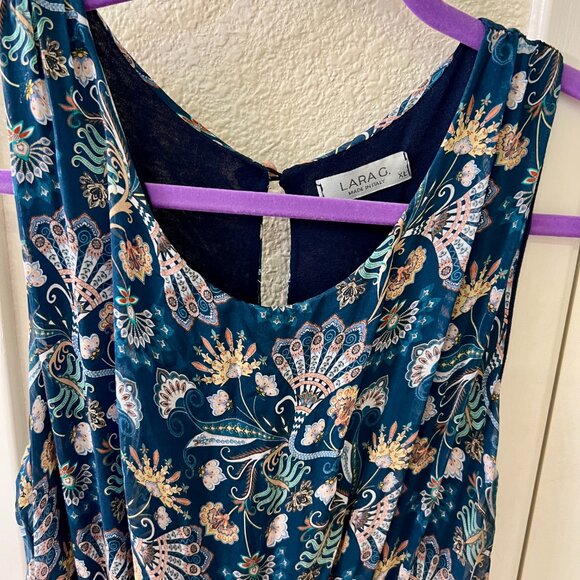 🌸 Lara G. Made in Italy Floral Sleeveless Maxi Dress – Size XL - Picture 6 of 7